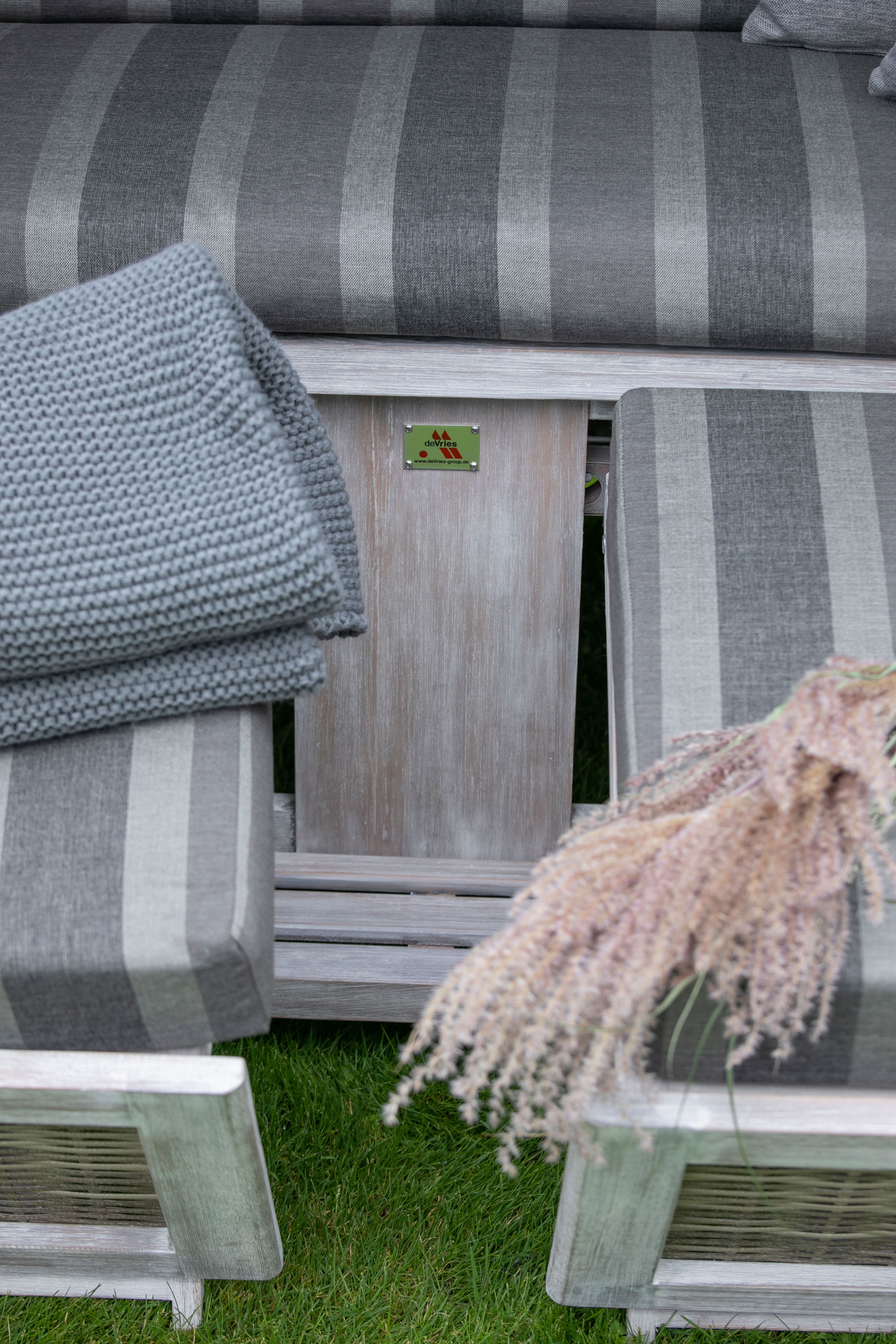 Strandkorb deVries PURE® Classic XL SUN PE white kubu Dessin 402