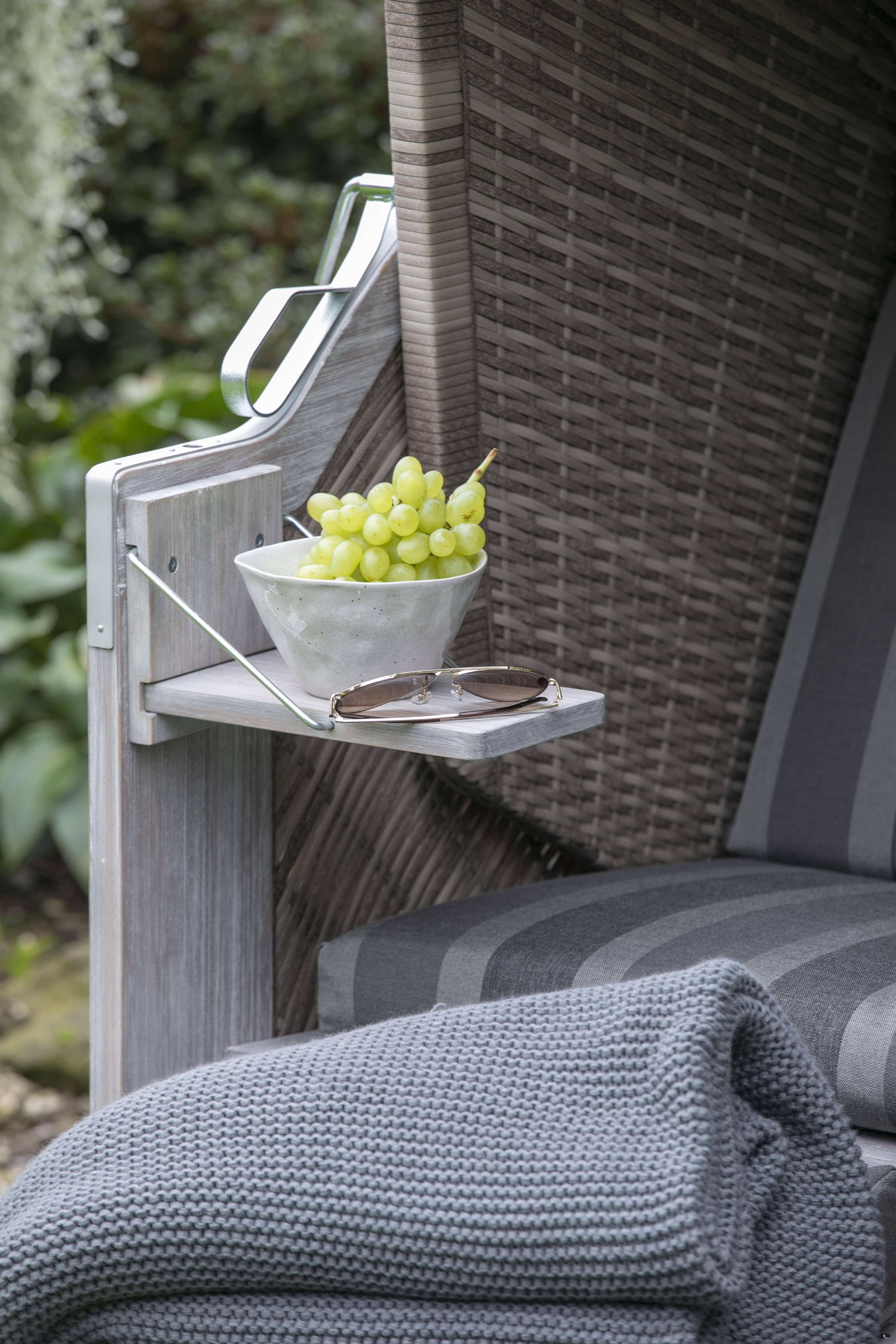 Strandkorb deVries PURE® Classic XL SUN PE white kubu Dessin 402