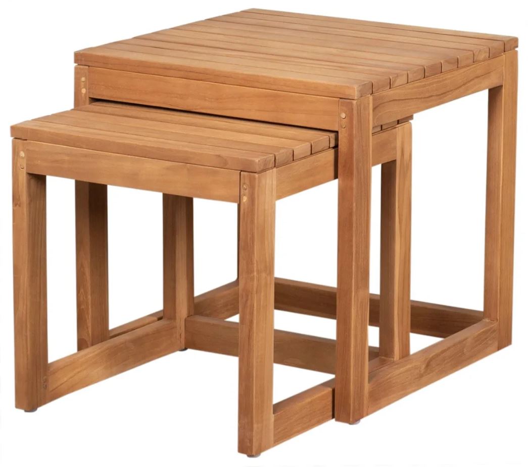 Teakholz Beistelltische 2er Set Verwood