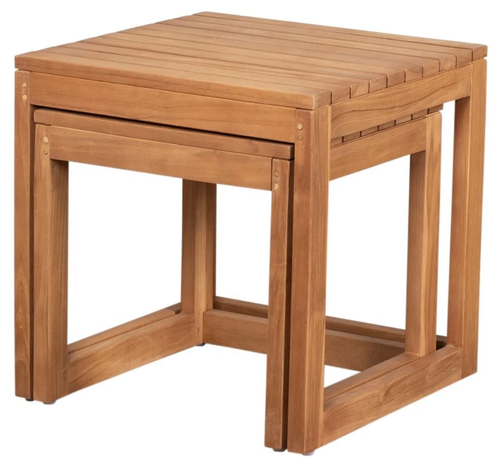 Teakholz Beistelltische 2er Set Verwood