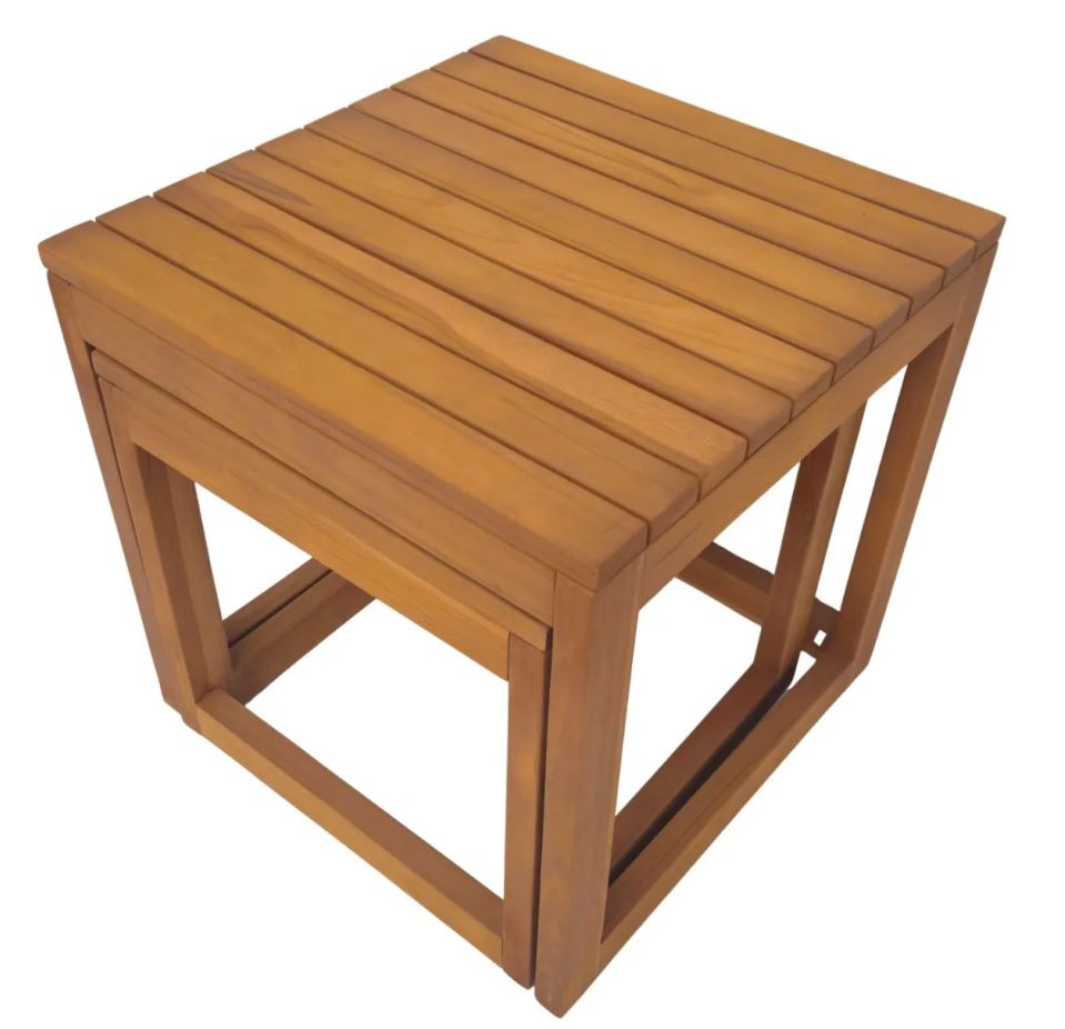 Teakholz Beistelltische 2er Set Verwood