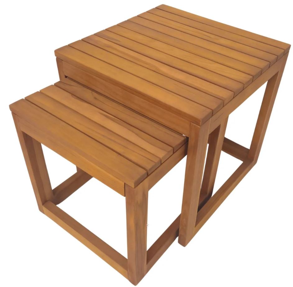 Teakholz Beistelltische 2er Set Verwood