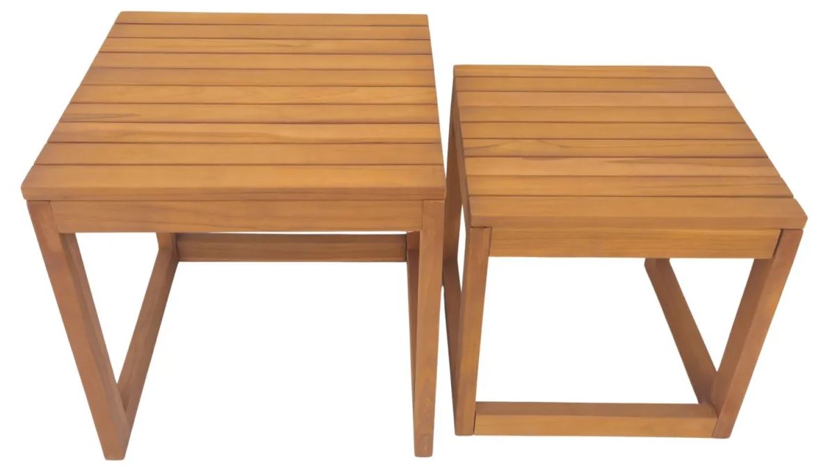 Teakholz Beistelltische 2er Set Verwood