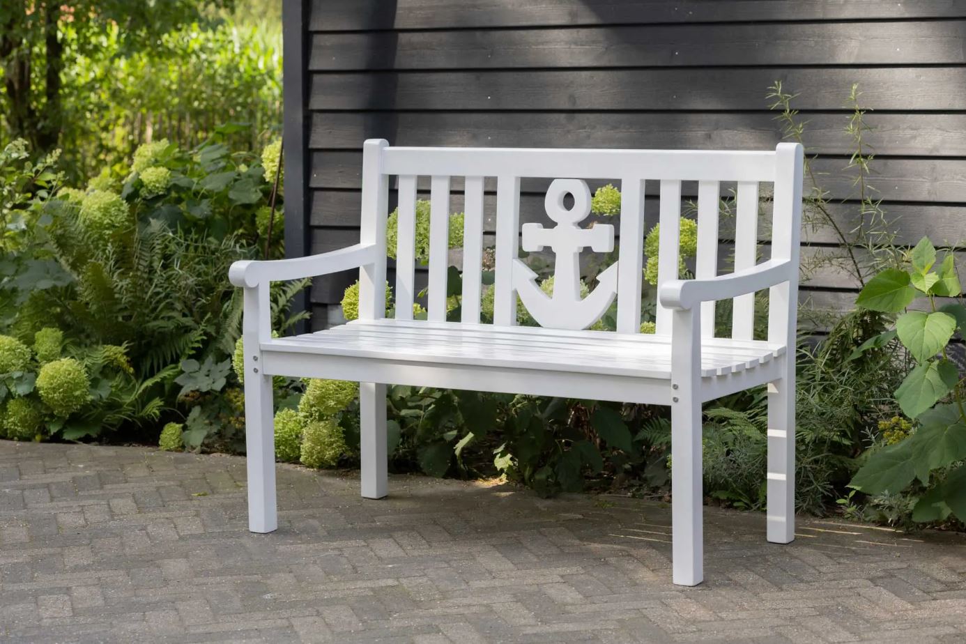 Gartenbank Anker Mahagoni Weiß 120 cm