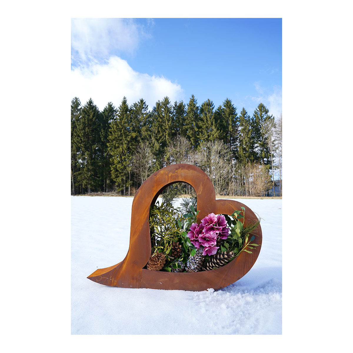 Edelrost 2er Set Herz zum Bepflanzen