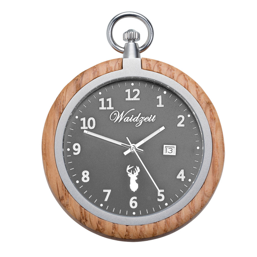 Taschenuhr Eiche Zeitlos