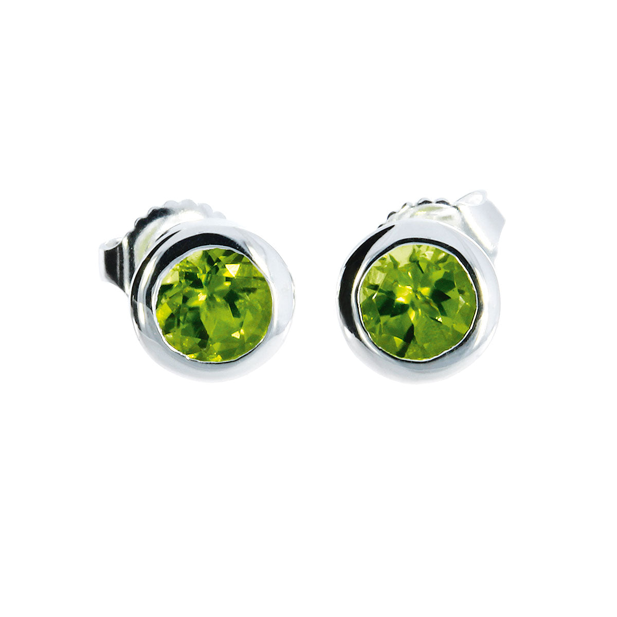 Ohrstecker Silber mit Peridot (5mm)