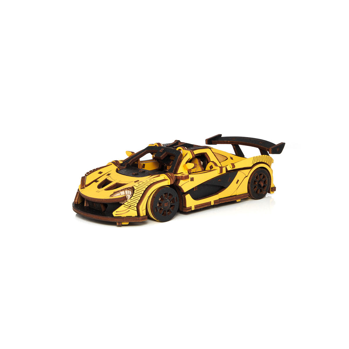 3D-Holzpuzzle Racing Car gelb