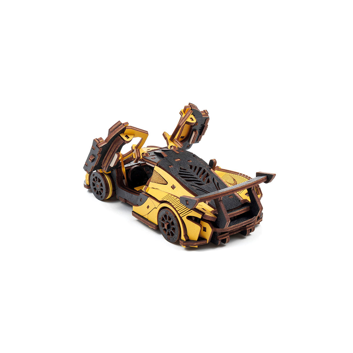 3D-Holzpuzzle Racing Car gelb