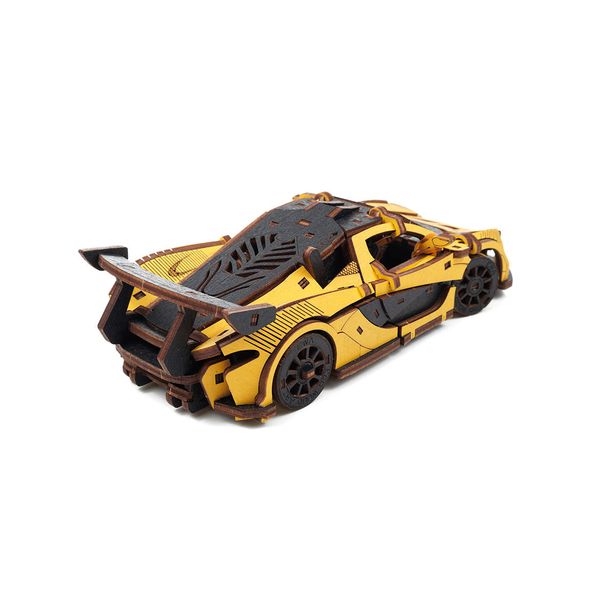 3D-Holzpuzzle Racing Car gelb