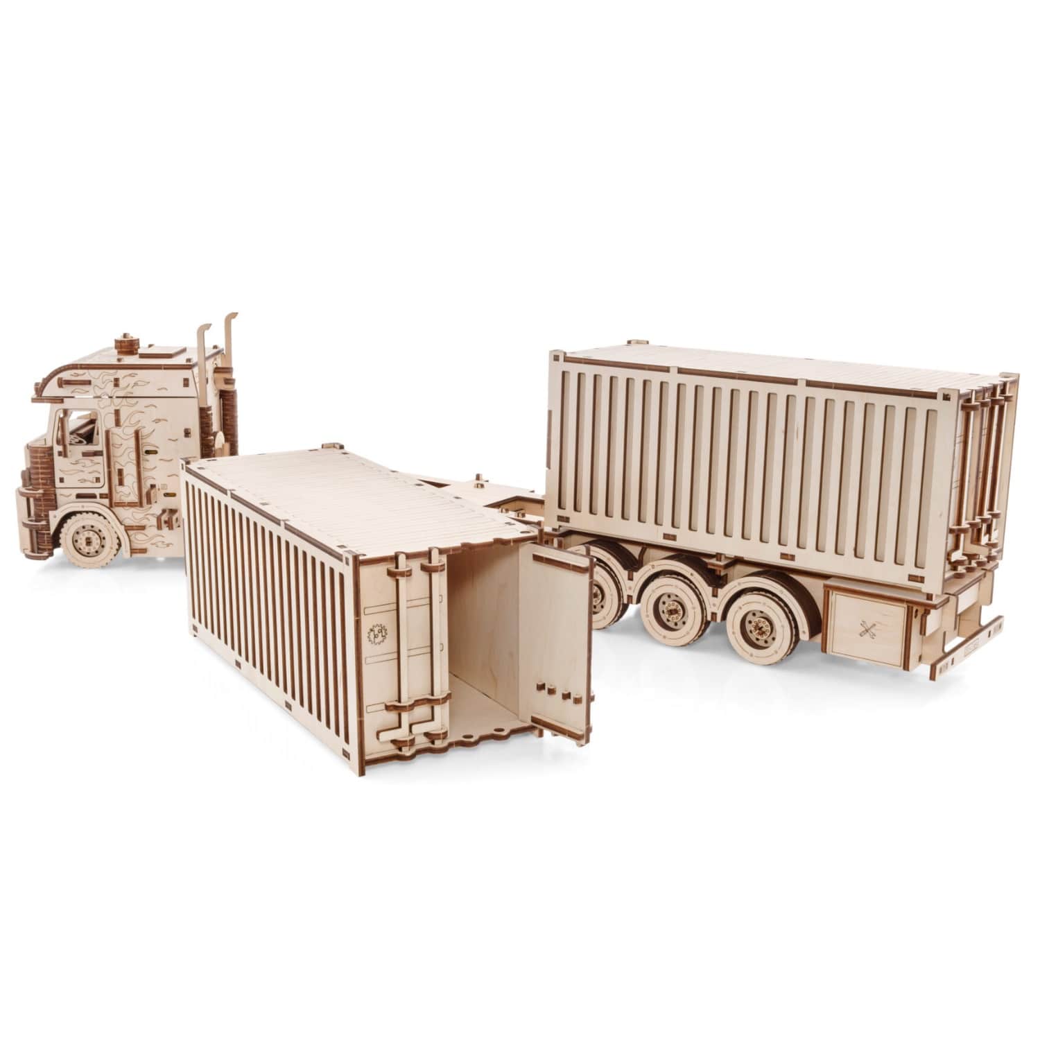 3D-Holzpuzzle Road King LKW mit Container