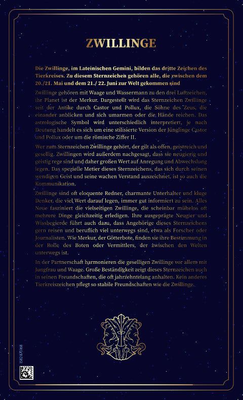 Goldbarren Sternzeichen Zwillinge (mit Zertifikat)