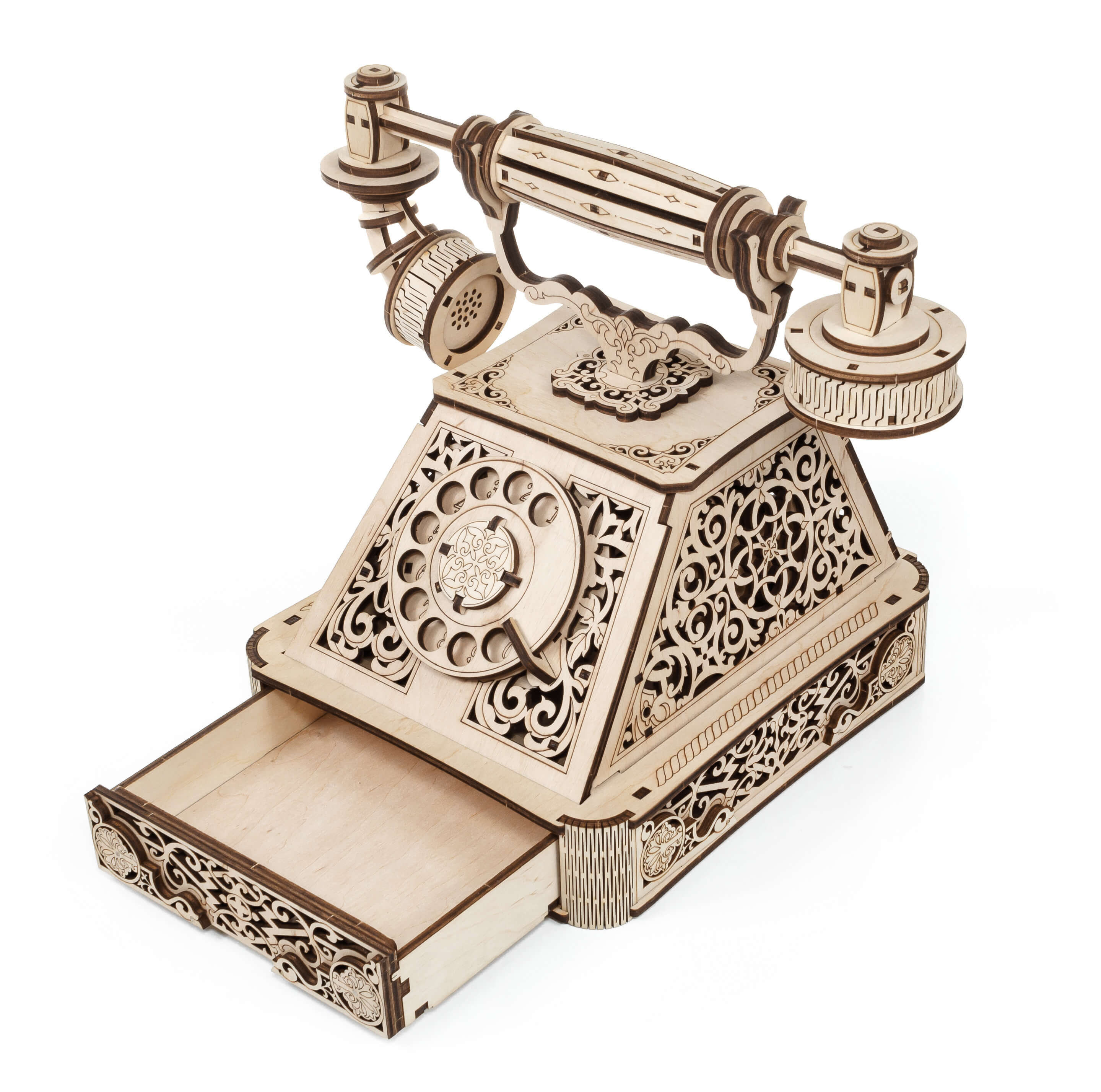 3D-Holzpuzzle Retro Telefon