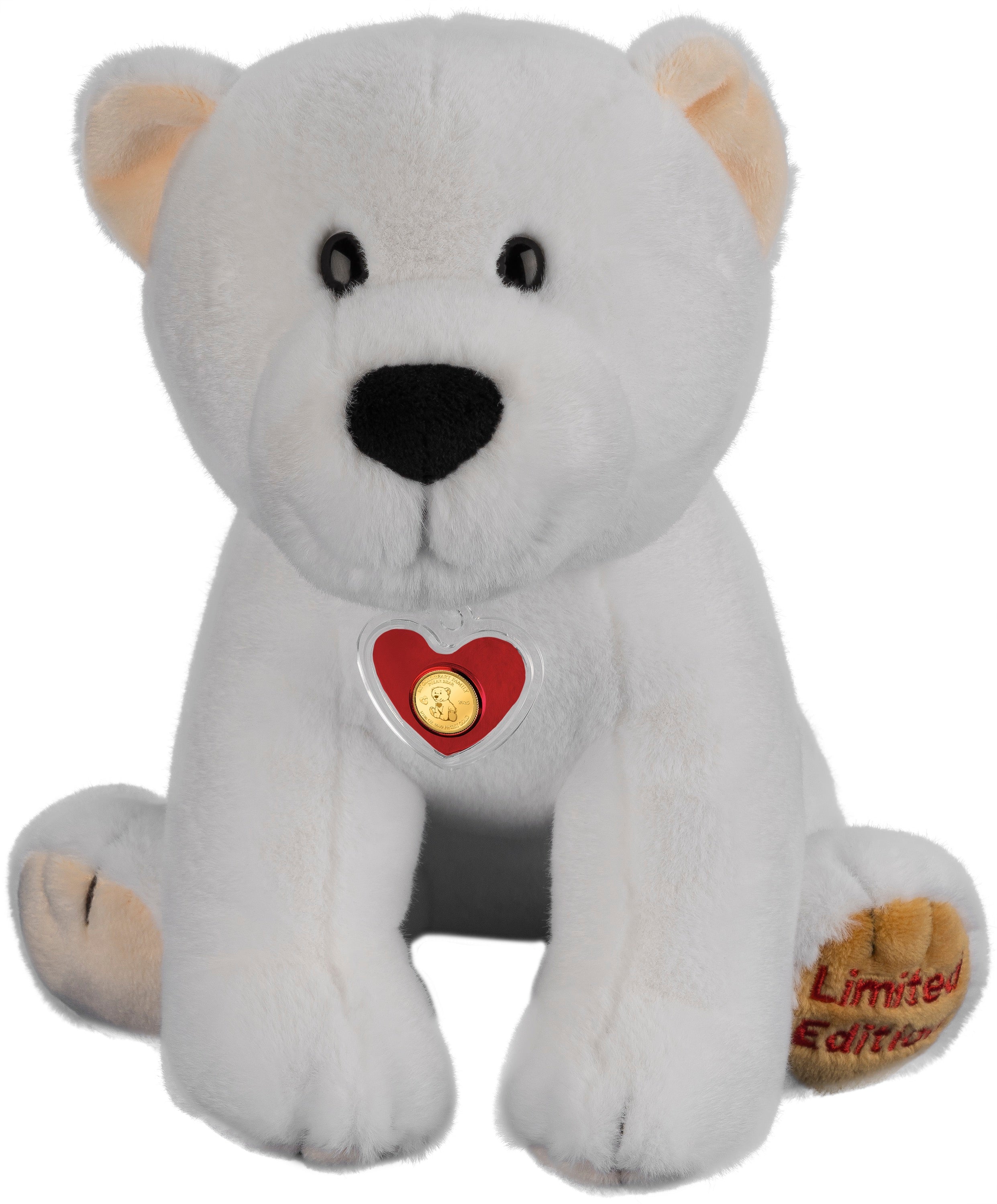 Goldmünze mit Plüsch-Eisbär "Nanook"