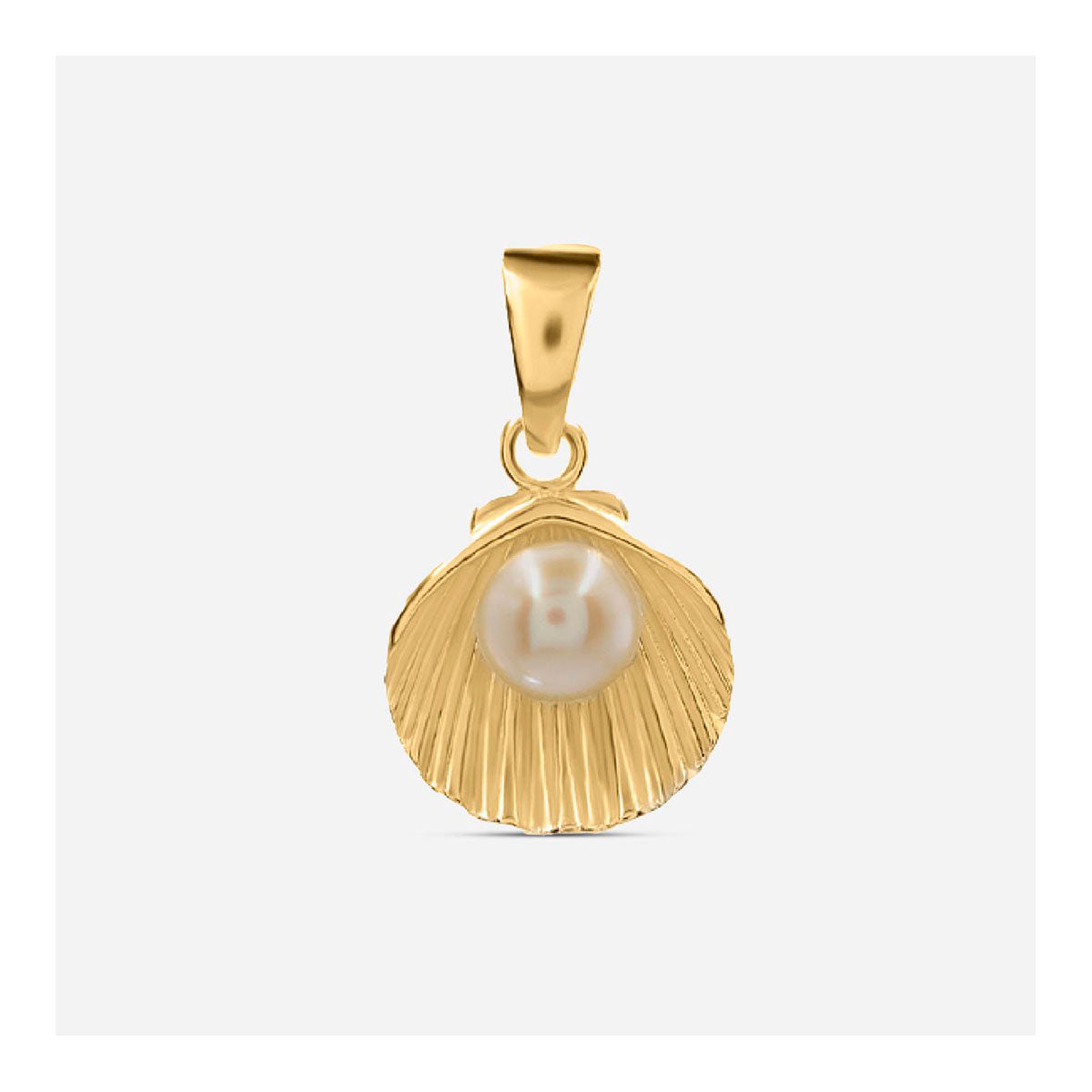 Kettenanhänger Muschel mit Perle - 18k vergoldet