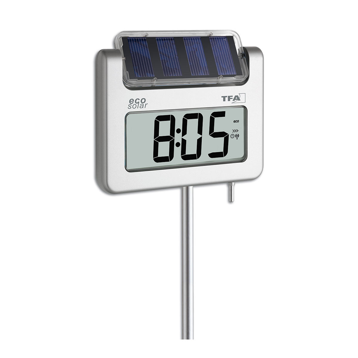 Digitales Gartenthermometer mit Solarbeleuchtung und Funkuhr