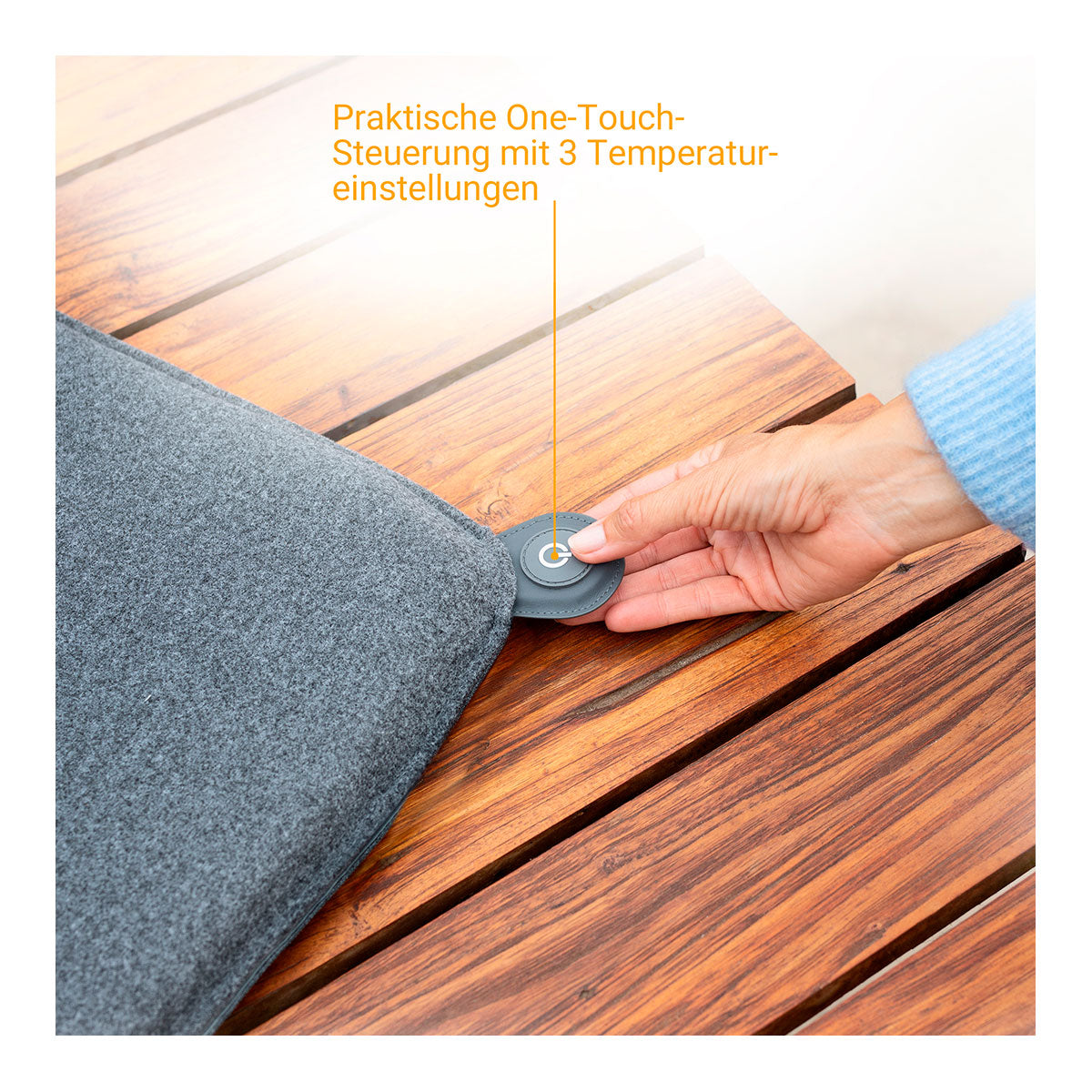 Outdoor Sitzheizkissen OL 600 grau inkl. Powerbank