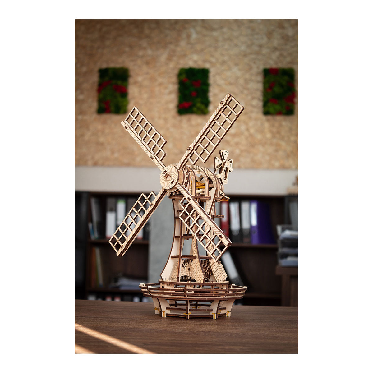 3D-Holzpuzzle Mechanische Windmühle