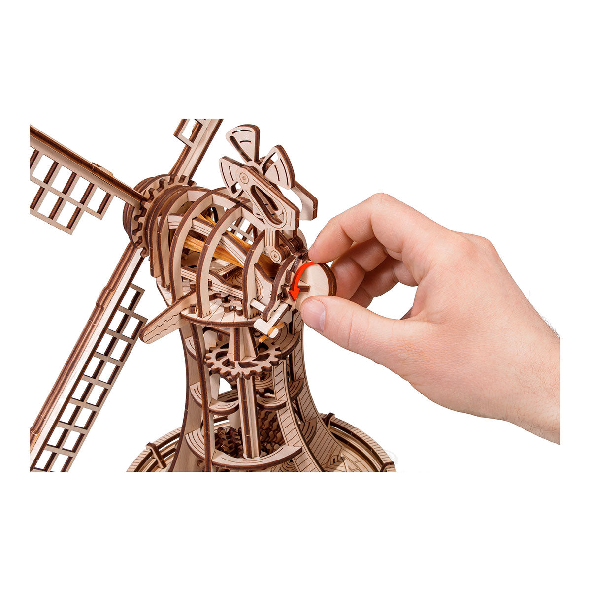 3D-Holzpuzzle Mechanische Windmühle