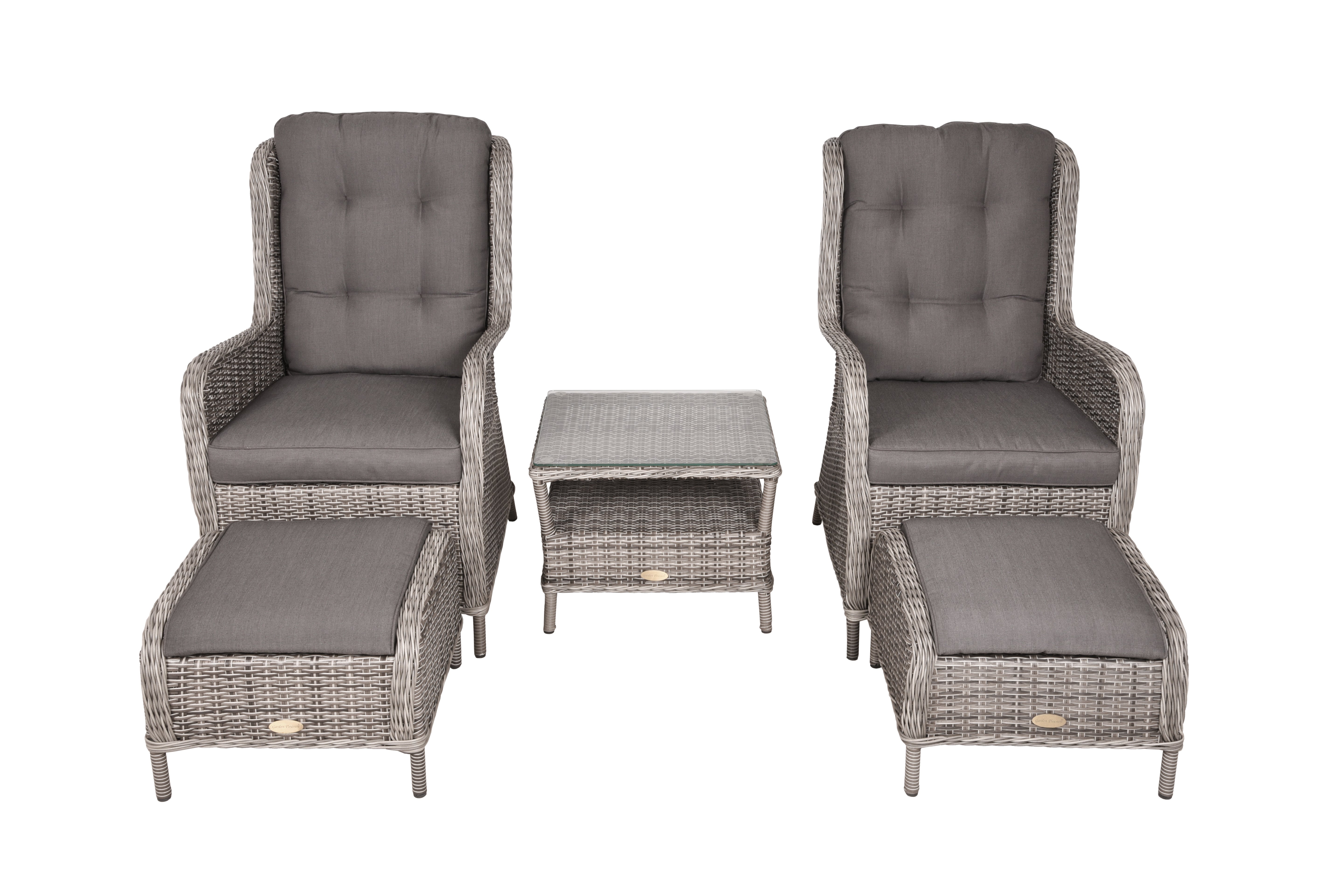 Sessel-Set VALENCIA grau (5-tlg.)