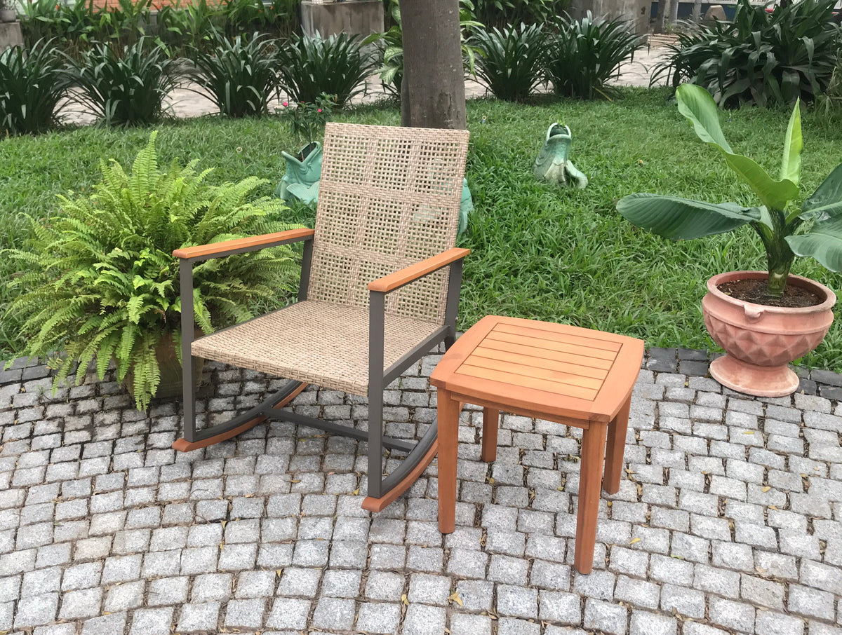 Schaukelstuhl Set SINALOA (Teak Look)