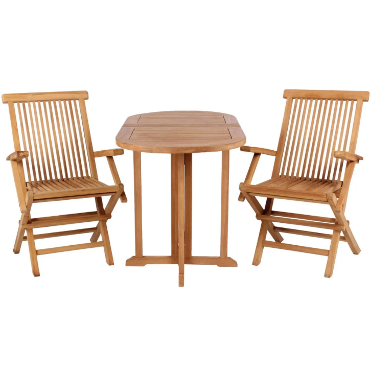 Gartenmöbelset Teak Sessel Andover & Tisch Balcony