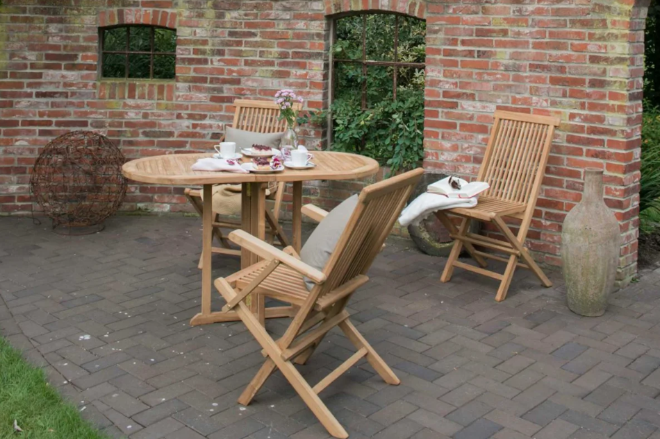 Gartenmöbelset Teak Sessel Andover & Tisch Balcony