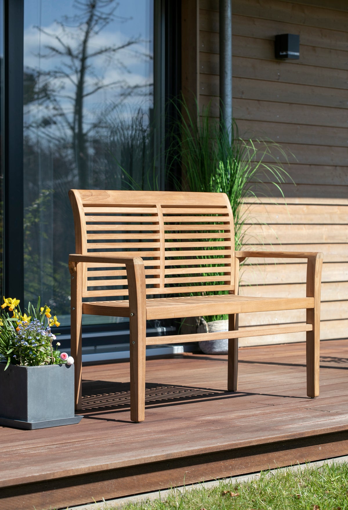Gartenbank Derby Teak 120 cm stapelbar