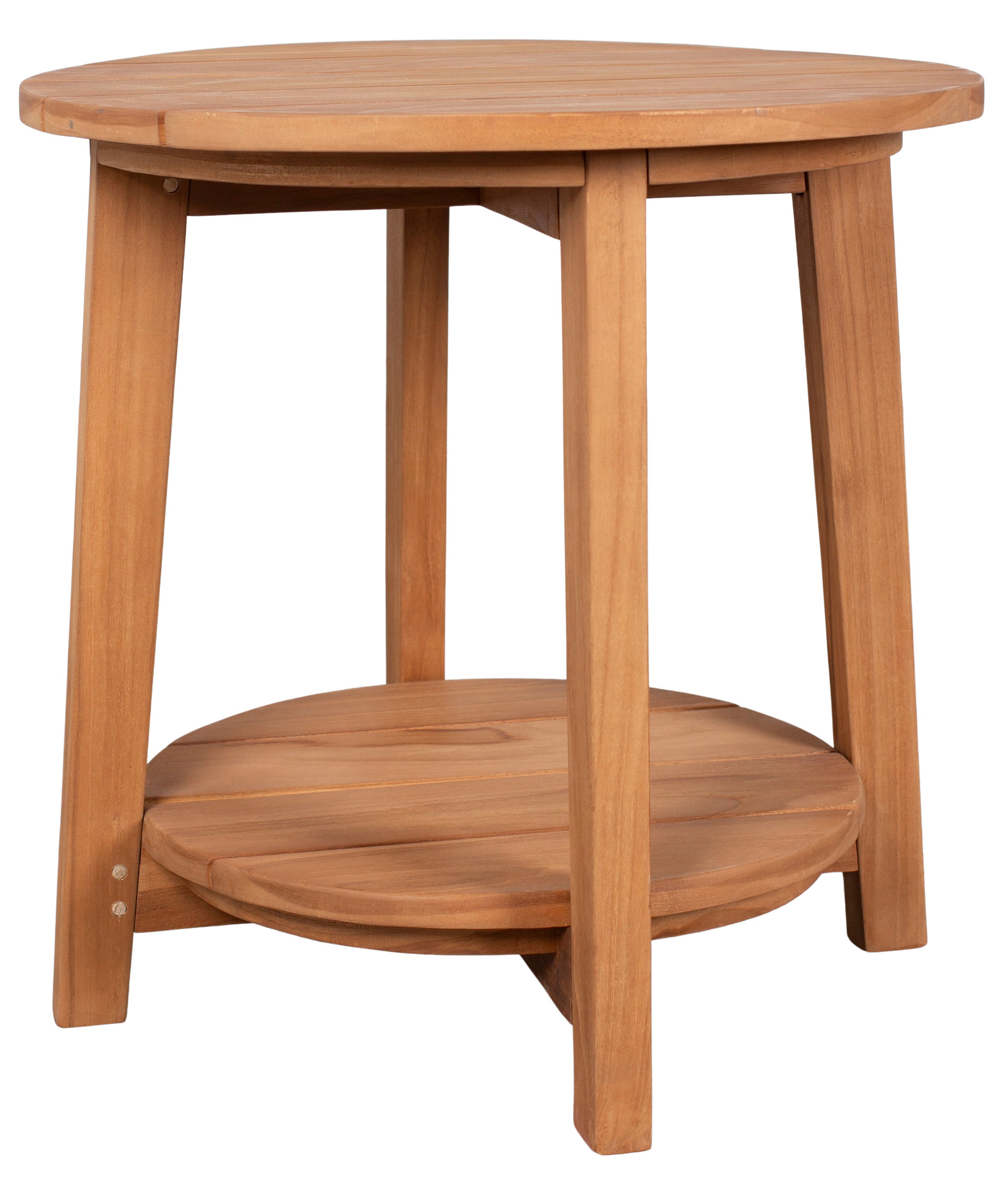 Teakholz Beistelltisch Milton Teak Rund 50 cm