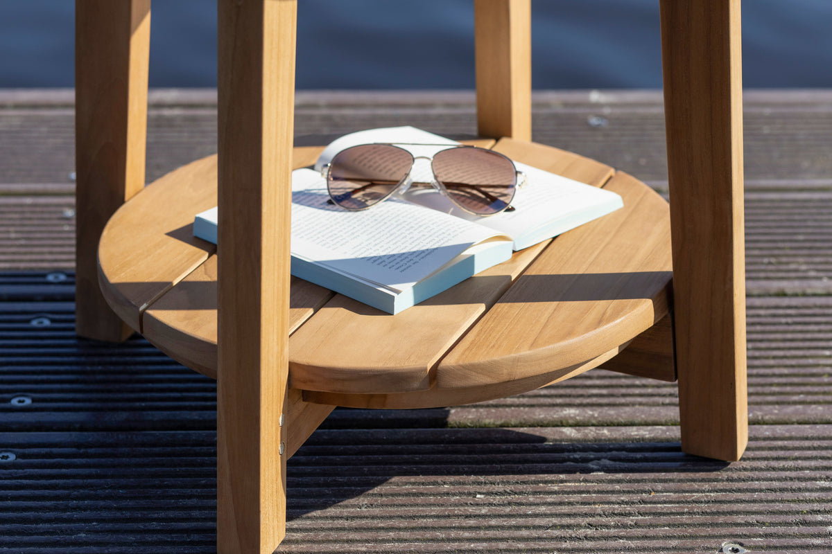 Teakholz Beistelltisch Milton Teak Rund 50 cm