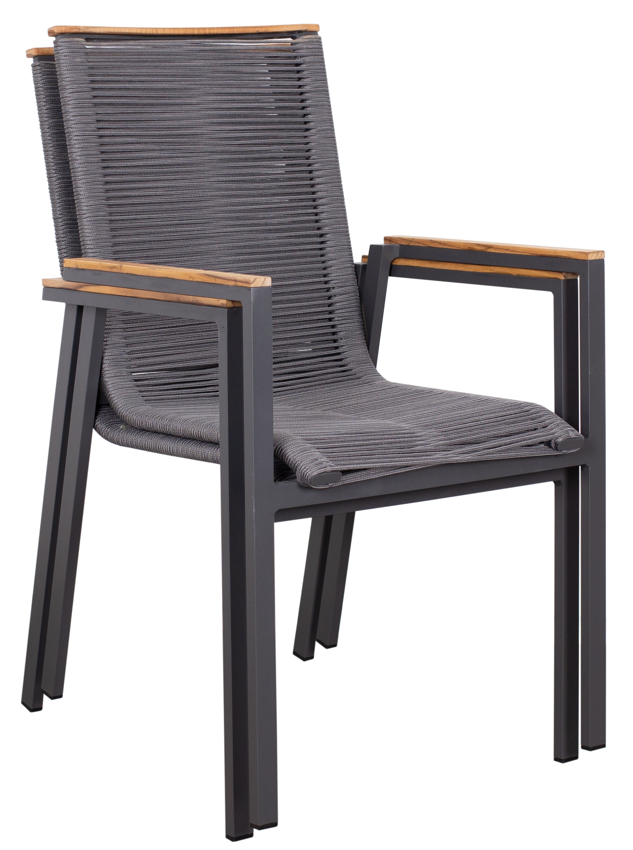 Gartenmöbelset Diningsessel Alicante anthrazit mit Tisch Tarifa (90x90 cm)