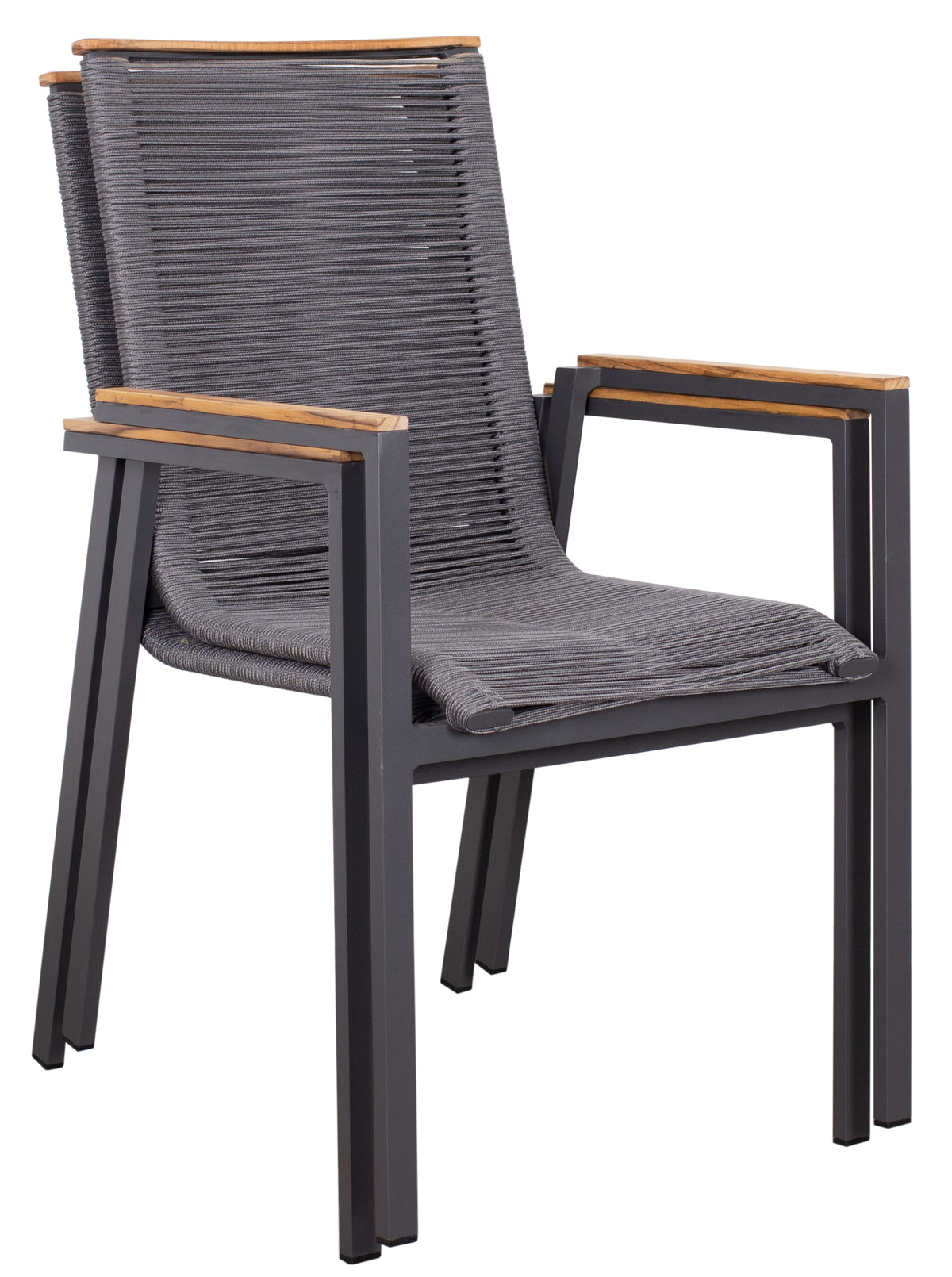 Gartenmöbelset Diningsessel Alicante anthrazit mit Tisch Tarifa (90x90 cm)