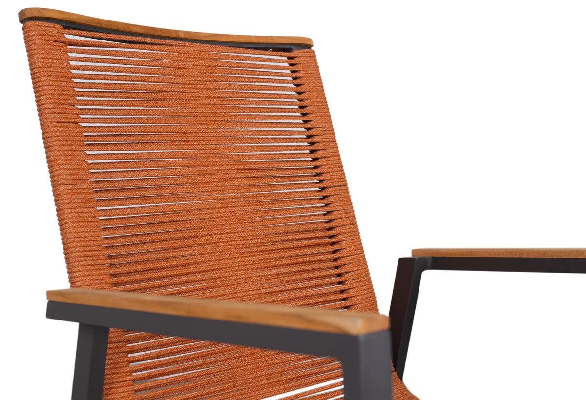 Gartenmöbelset Diningsessel Alicante terracotta mit Tisch Tarifa (90x90 cm)
