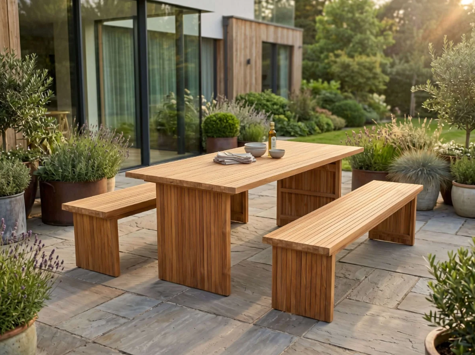 Sitzbank Ashford Teak ohne Rückenlehne 180x40x45 cm