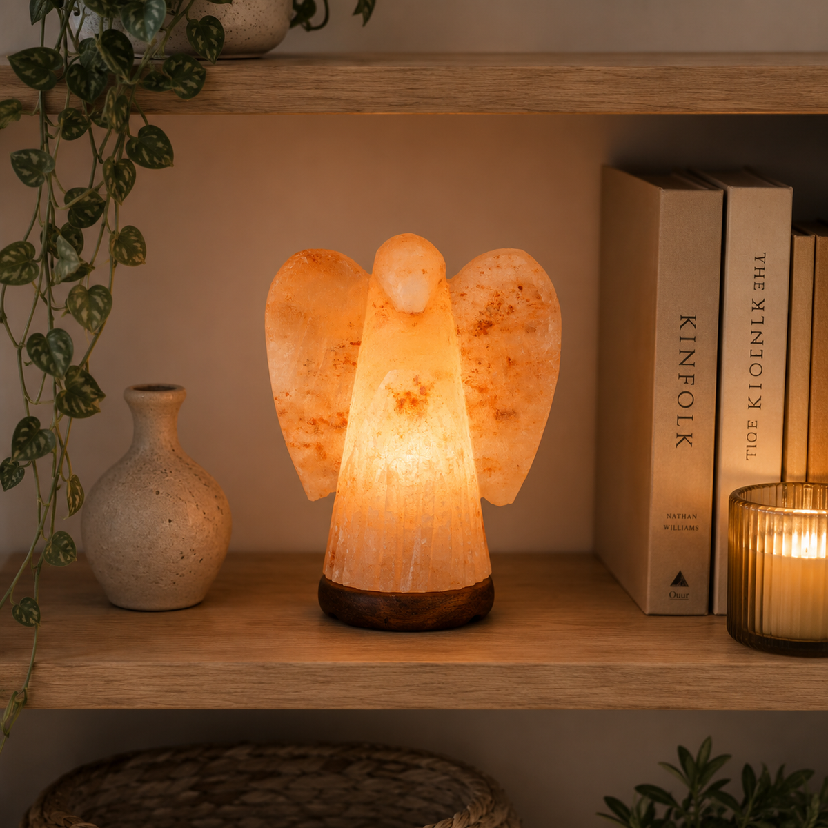 Salzkristalllampe Engel