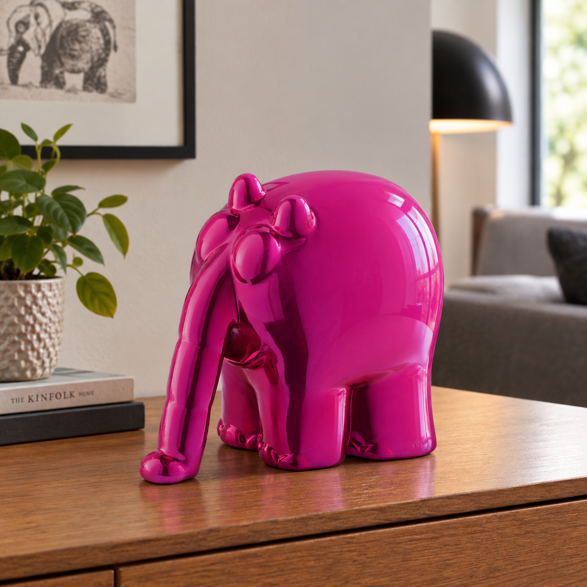 Otto Waalkes: Skulptur "Ottifant" - Version in Kunstguss Metallic-Pink
