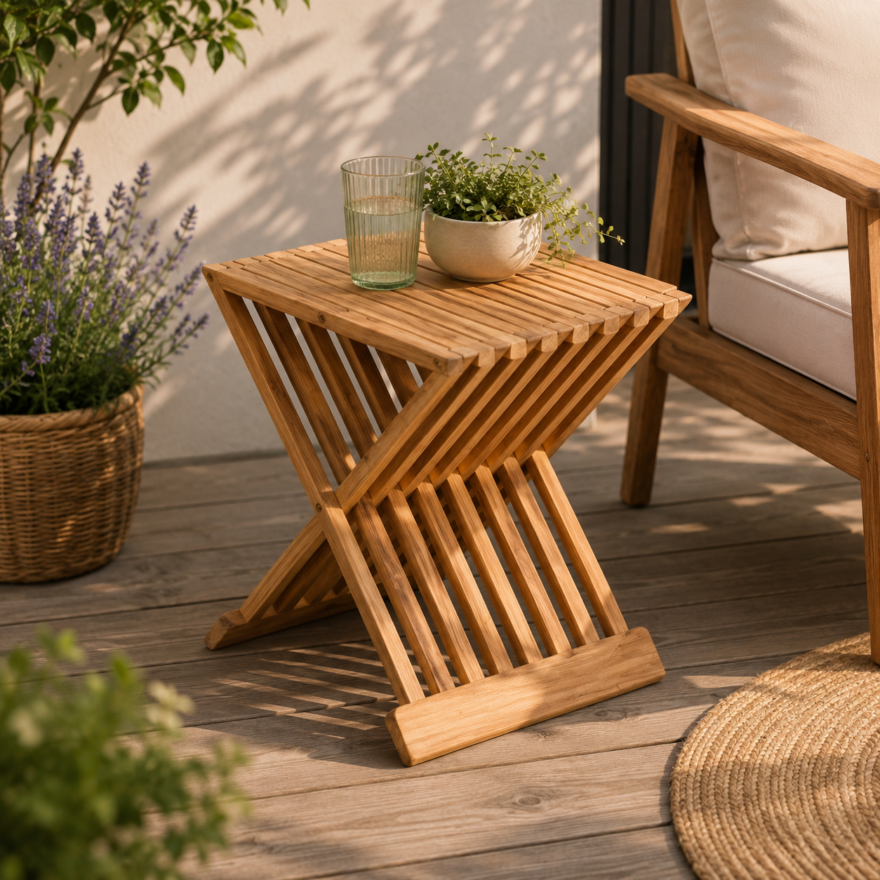 Beistelltisch Fishbone Teak