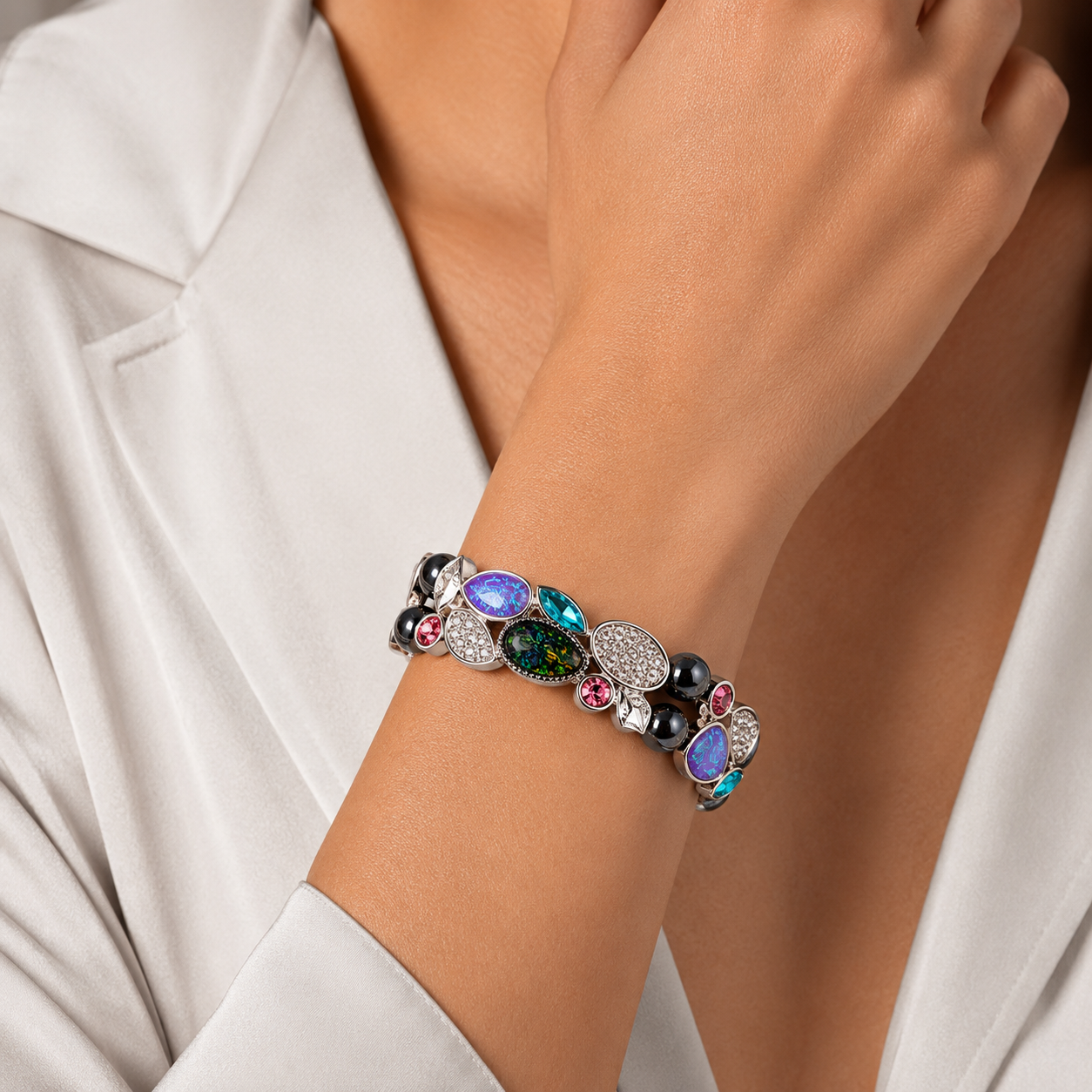 Kristallarmband Sternenstaub mit Hämatit