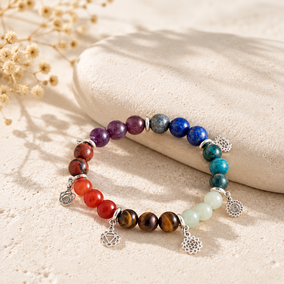 Armband mit Chakra Steinen