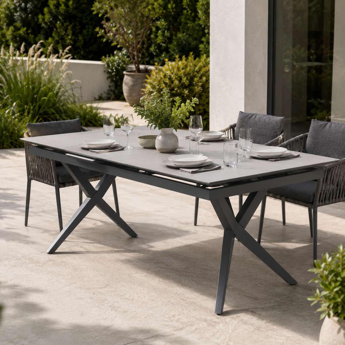 Ausziehtisch Valor 160/210 x 90 cm light grey Aluminium