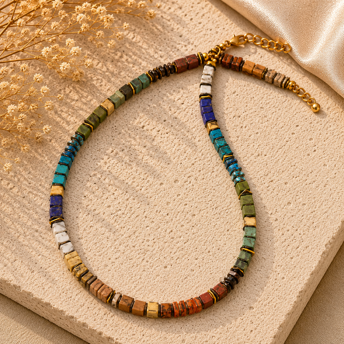 Collier "Rainbow Cubes"