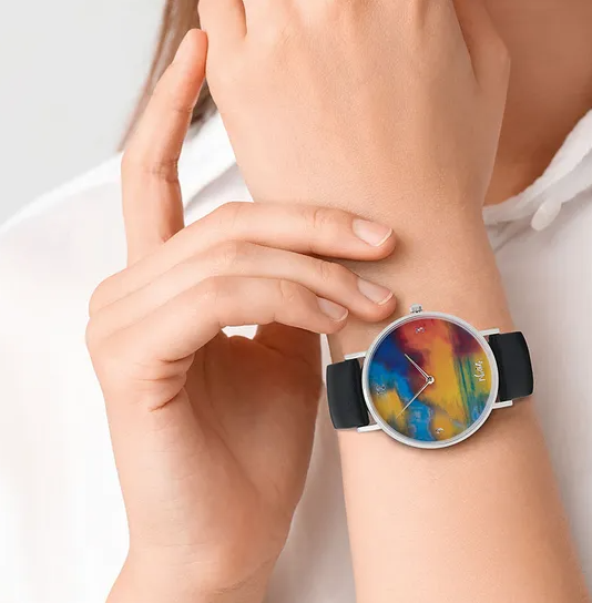 Künstler-Armbanduhr "Emil Nolde - Meer mit zwei kleinen Dampfern (rot, blau und grün)"