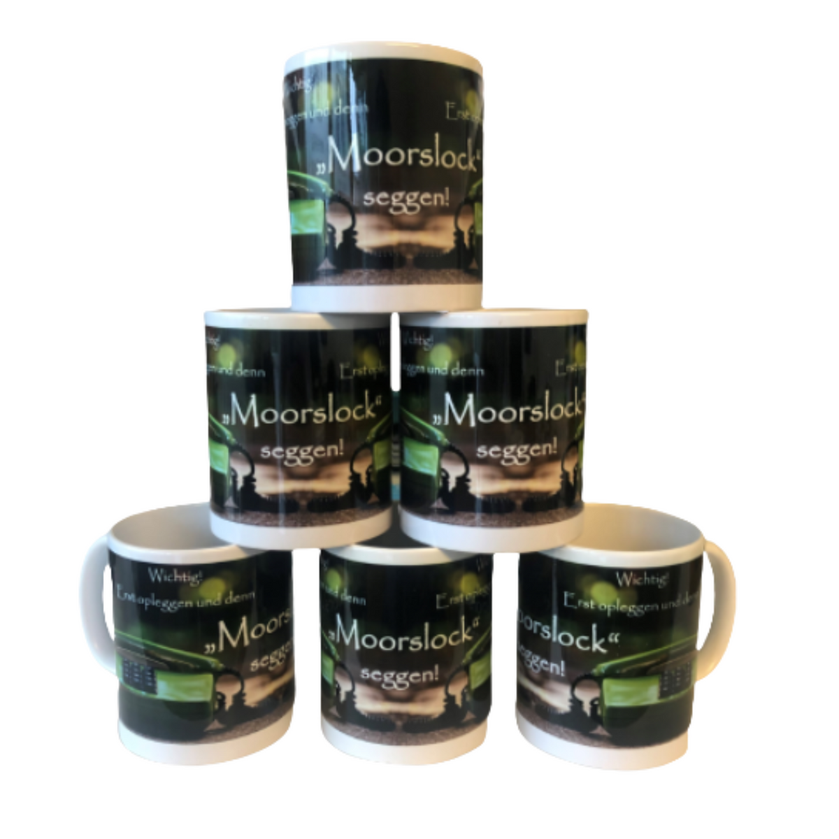 Kaffeebecher "Wichtig! Erst opleggen und denn "Moorslock" seggen!"