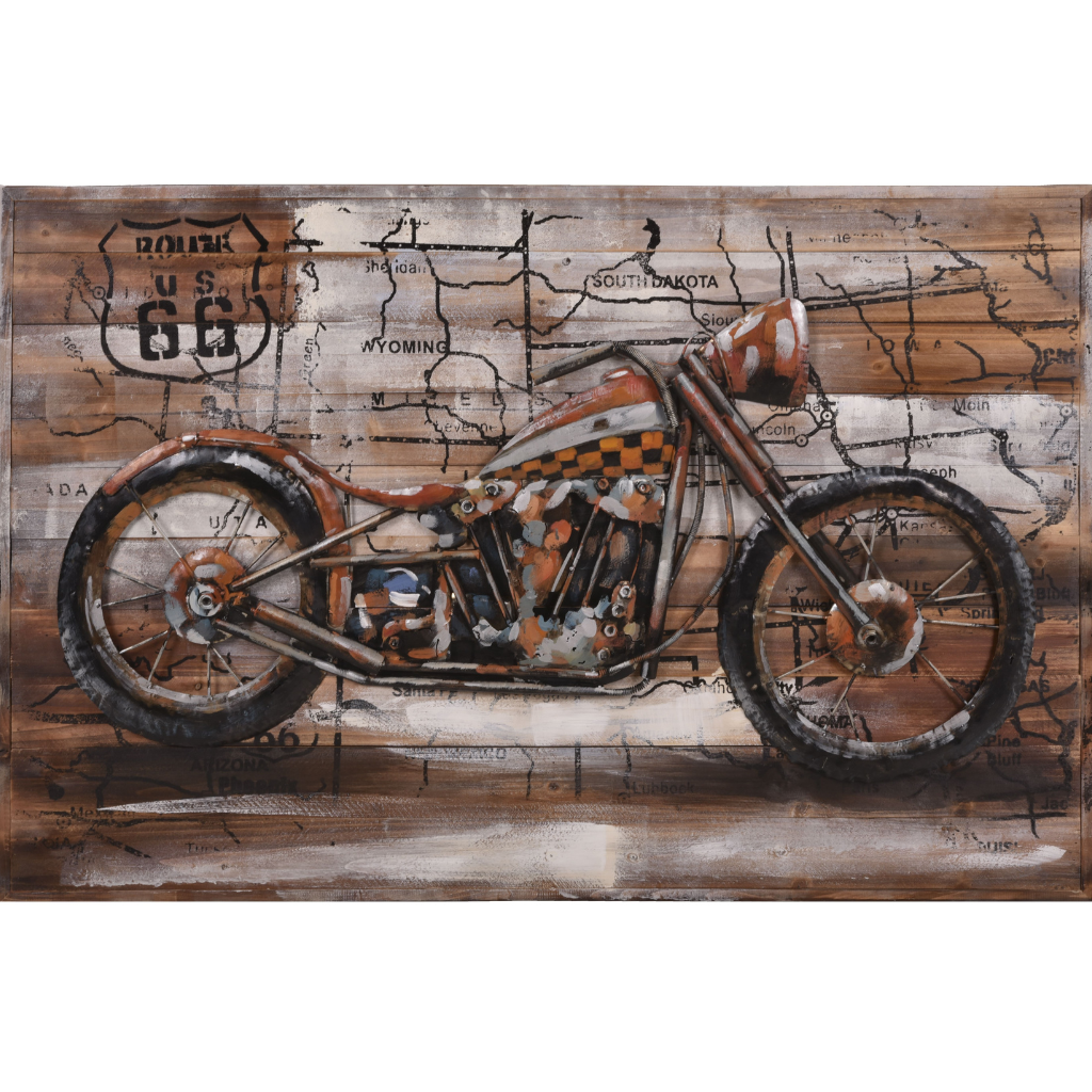 3D Metallbild Motorrad