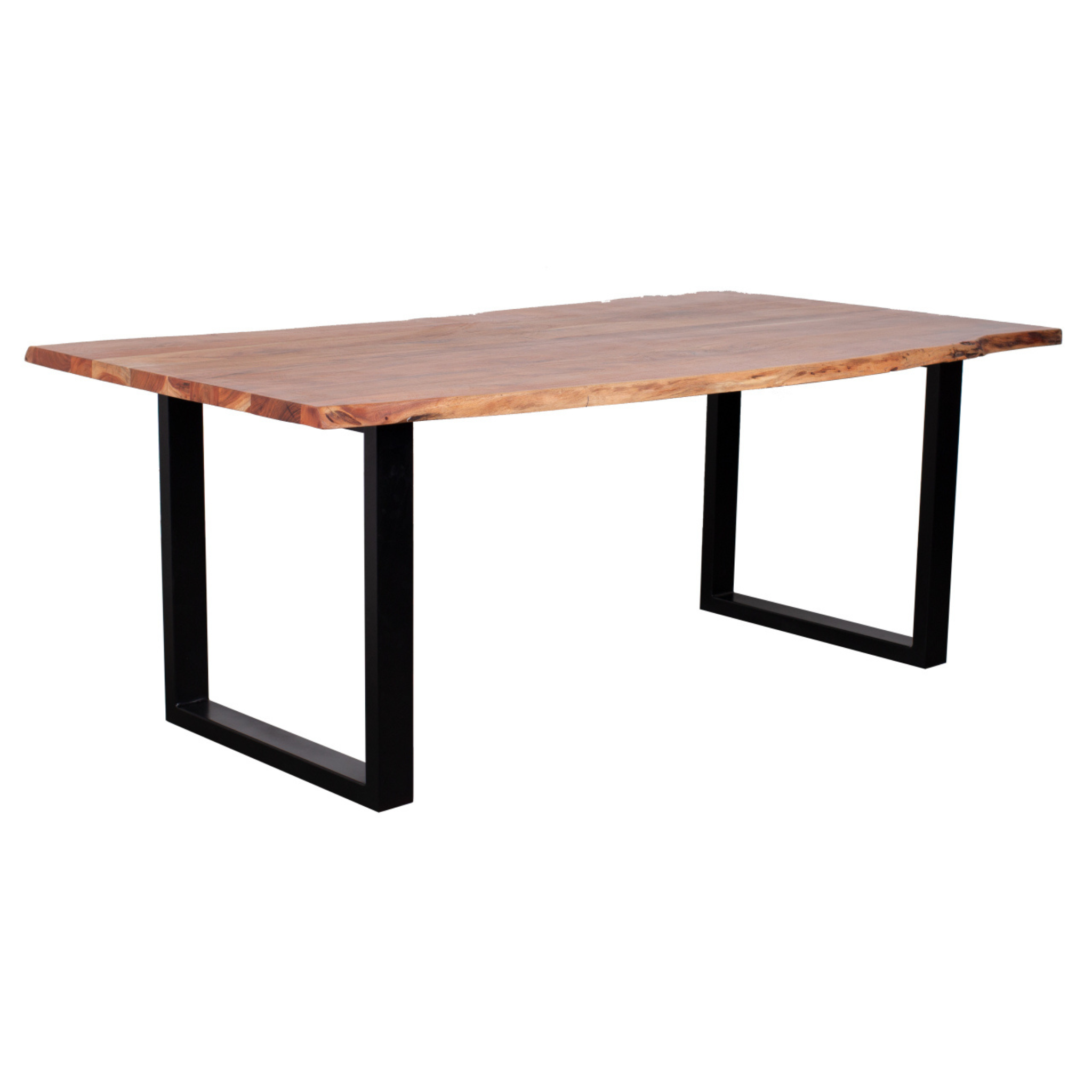 Baumkantentisch Catania Akazie U-Form Gestell (160 x 90 cm)