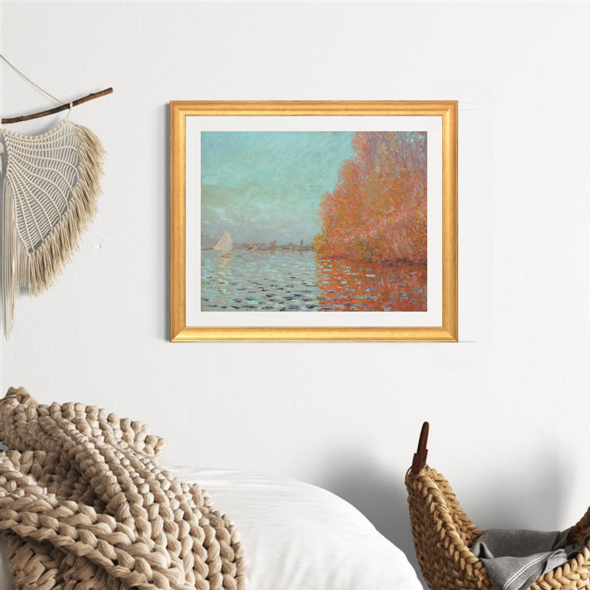 Claude Monet: "Die Bucht von Argent"  (goldfarben gerahmt)