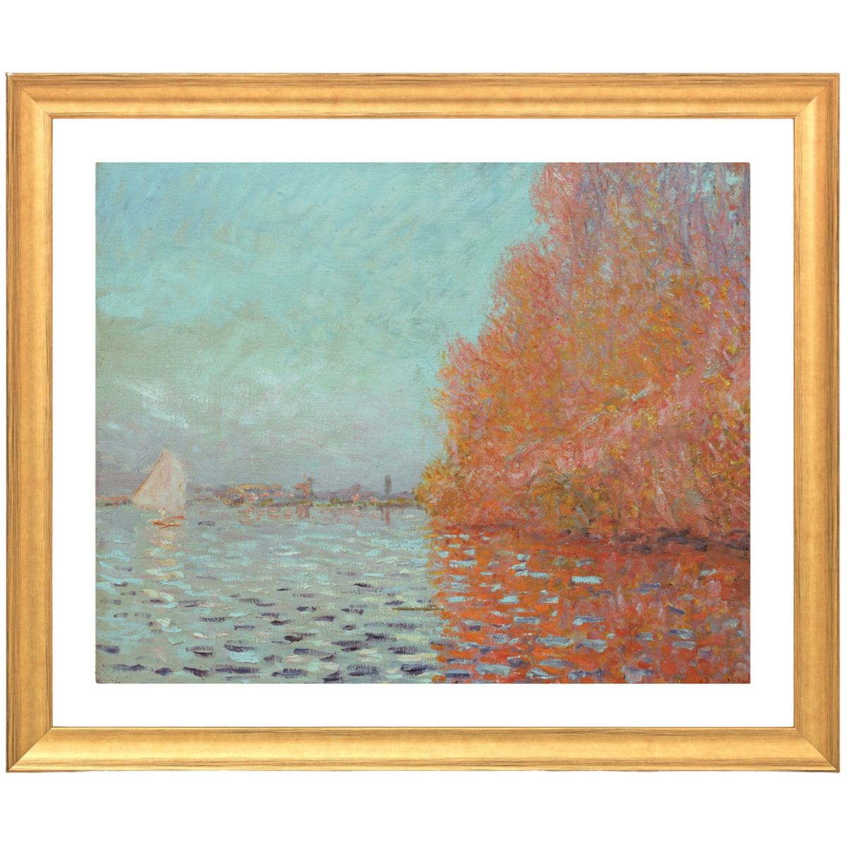 Claude Monet: "Die Bucht von Argent"  (goldfarben gerahmt)