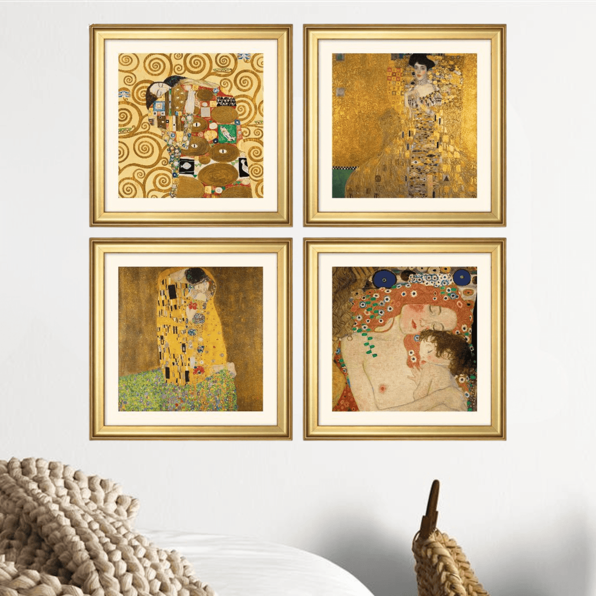Gustav Klimt: 4 Bilder im Set (gerahmt)