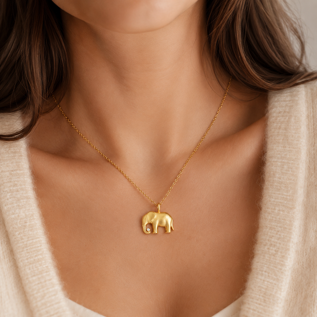 Collier Glückselefant gold