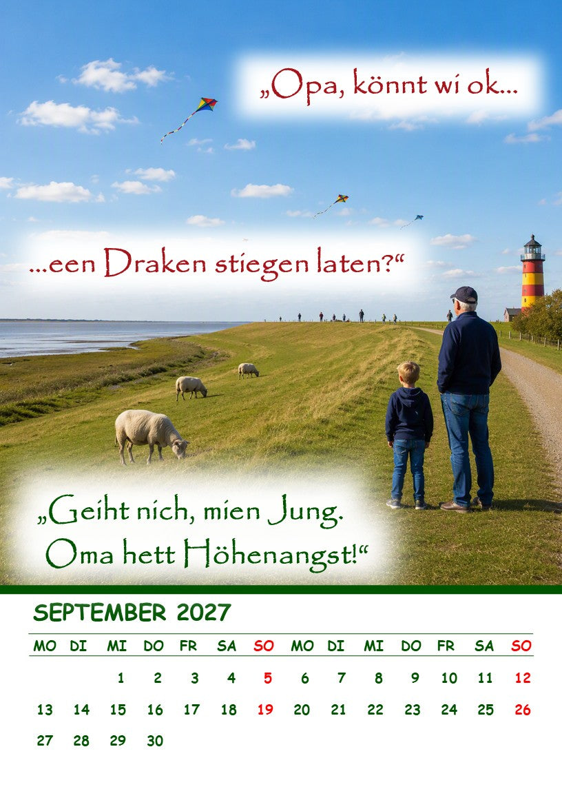 NEU! DER Kalender 2027 – „De Kalenner ton Schmunzeln op platt“